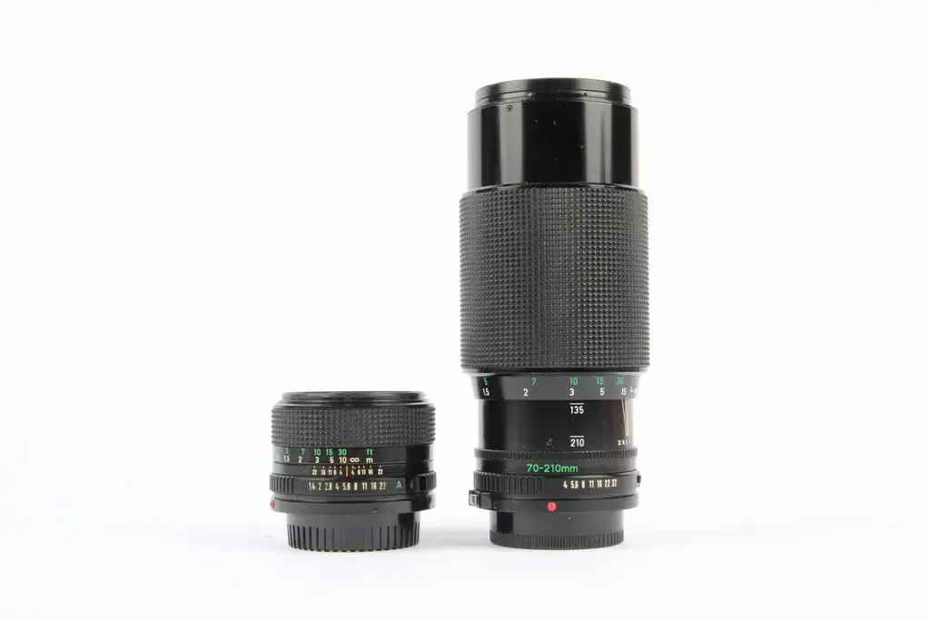 Kameralinsur Canon FD 50mm F1.4 & 70-210mm F4 Manual Focus Camera Linsur - Image 1